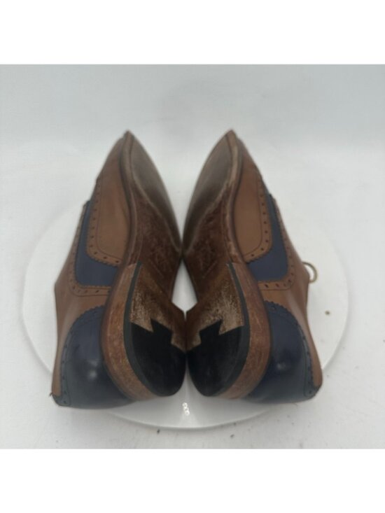 Undandy Men Size EU 43 US 9.5 Brown Black Leather Wingtip Derby Dress Shoes main image 7